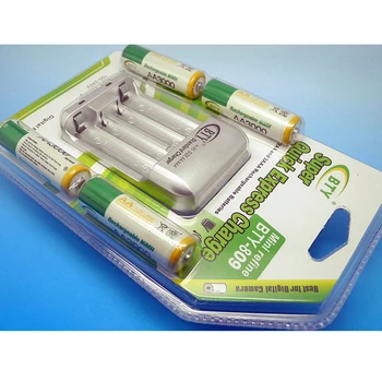 

Universal AA AAA Standard Battery Charger 4 Slots NiMH NiCD Charger EU US Brazil Plug +4*3000mah AA Rechargeable NIMH Battery