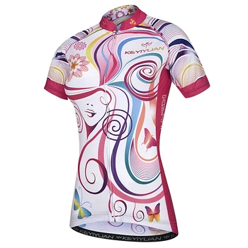 

KEYIYUAN Cycling short-sleeved clothes ladies spring and summer mountain bike ride bicycle clothes sunscreen breathable sportswe