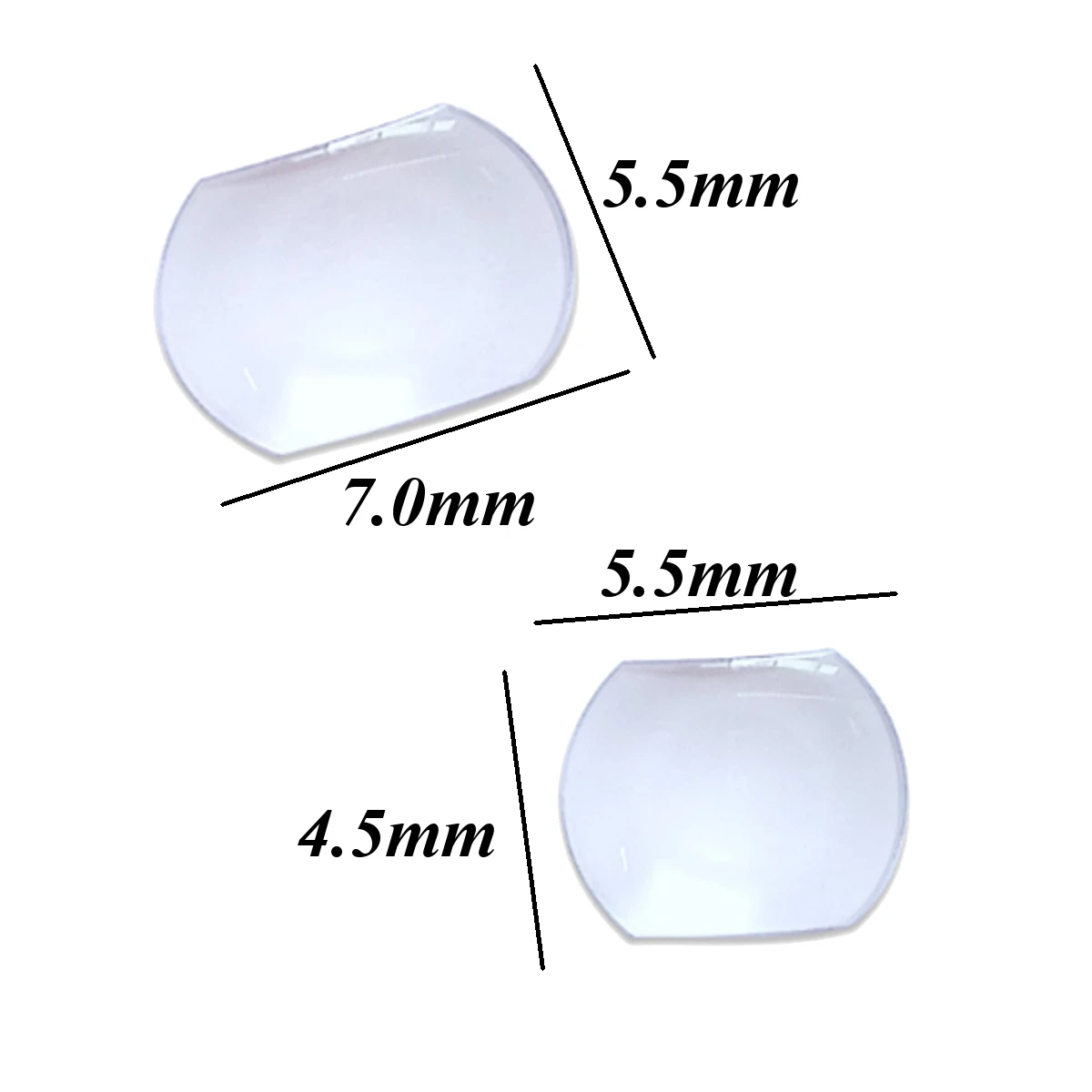Сапфировые Пузырьковые лупы линзы подходят для окна даты высокая прозрачность часы Хрустальное стекло 7,0x5,5 мм/5,5x4,5 мм
