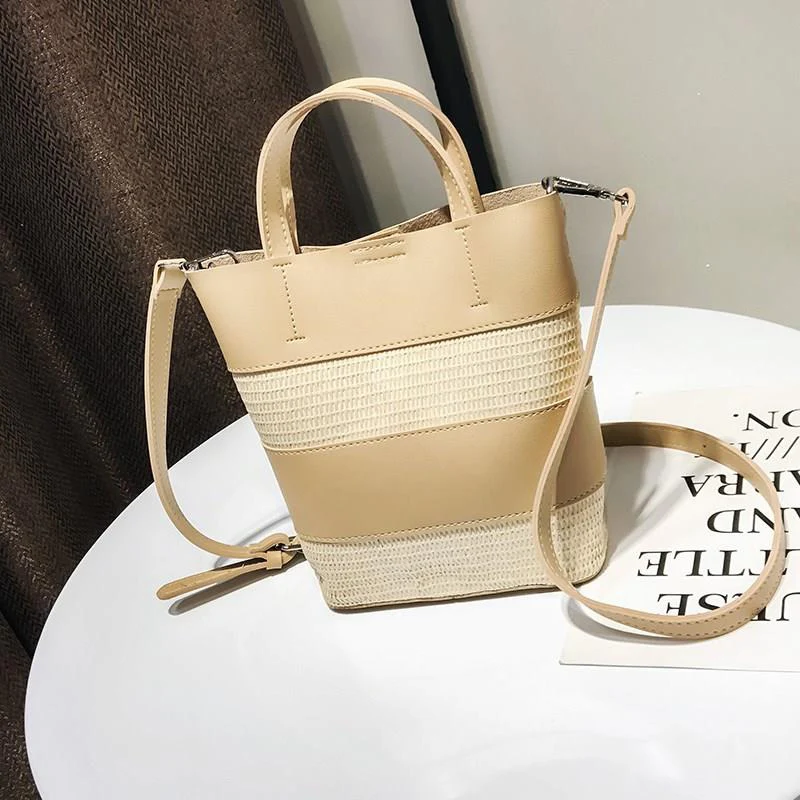 Summer Fashion Women Panelled Straw Bags INS Popular Female Beach Casual Handbag Ladies Exquisite Weave Shoulder Bag Tote SS3397 (16)