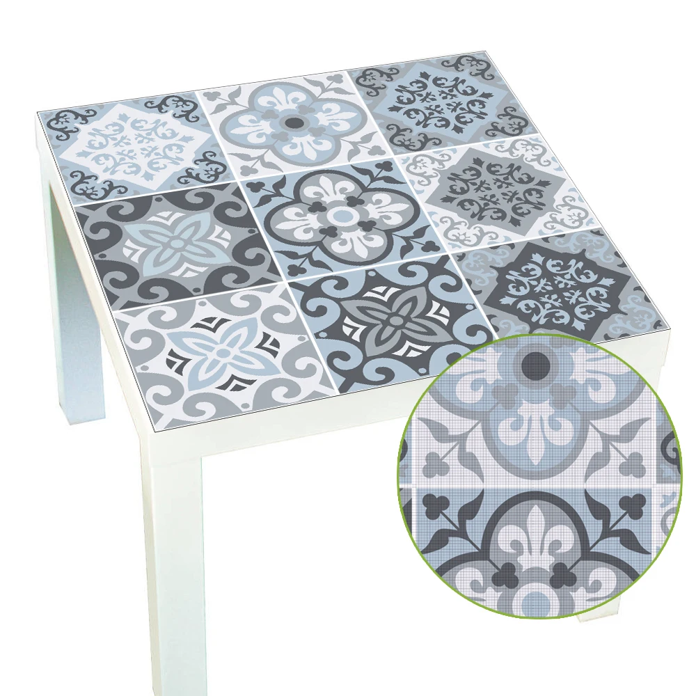 

Funlife Blue&Grey Mediterranean Geometry Lack Table Desk Tops Furniture PVC Self-adhesive Waterproof Wall Sticker 55x55cm LK004