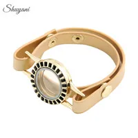 5ocs-lot-Fashion-3Colors-Alloy-Crystal-Living-Memory-Locket-Bracelet-for-Charms-Locket-Leather-Wrap-Bracelet
