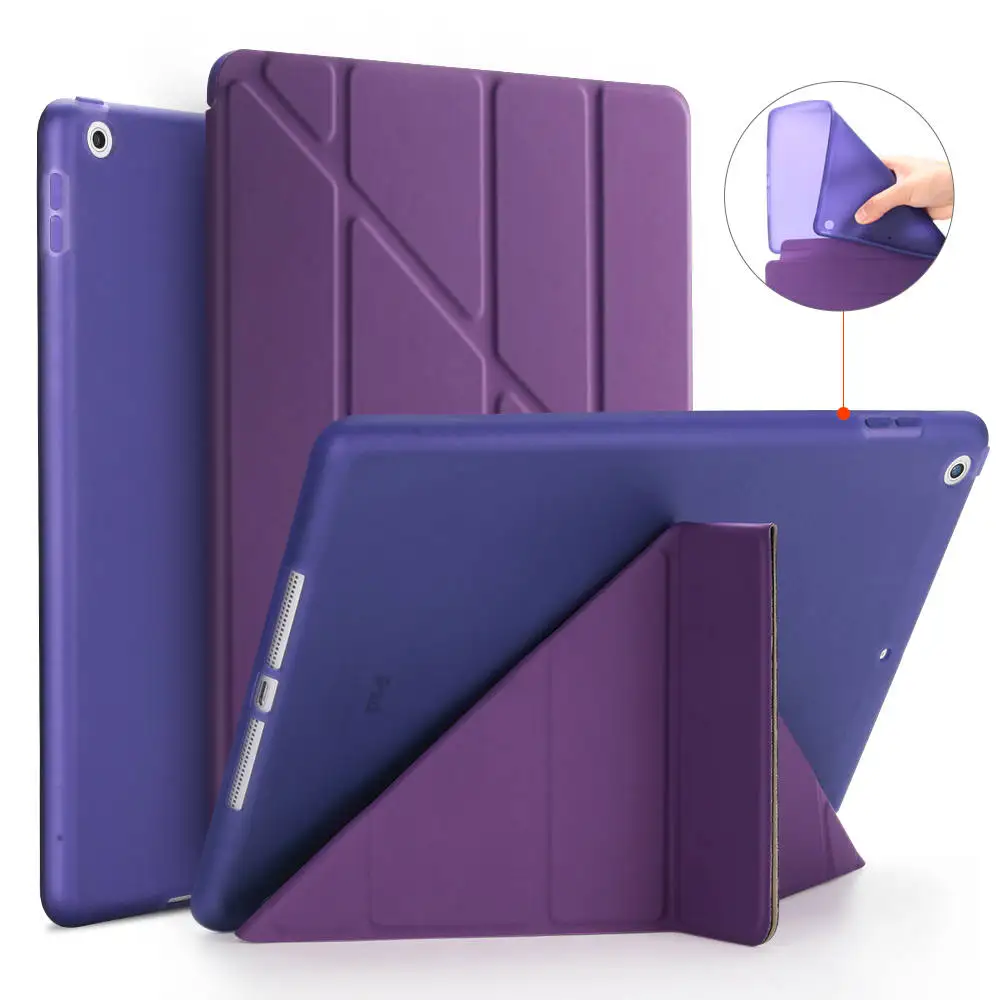Чехол для iPad 9,7 Мягкий силиконовый чехол смарт-чехол подставка держатель для нового iPad 9,7 чехол A1822 A1954 A1893 - Цвет: purple-1