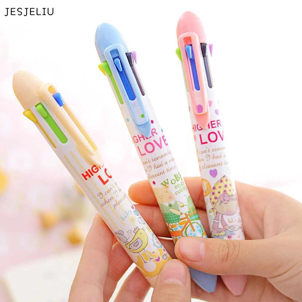

JESJELIU 1Pc New Arrival Novelty Multicolor Ballpoint Pen Multifunction 7 In1 Colorful Stationery Creative School Supplies