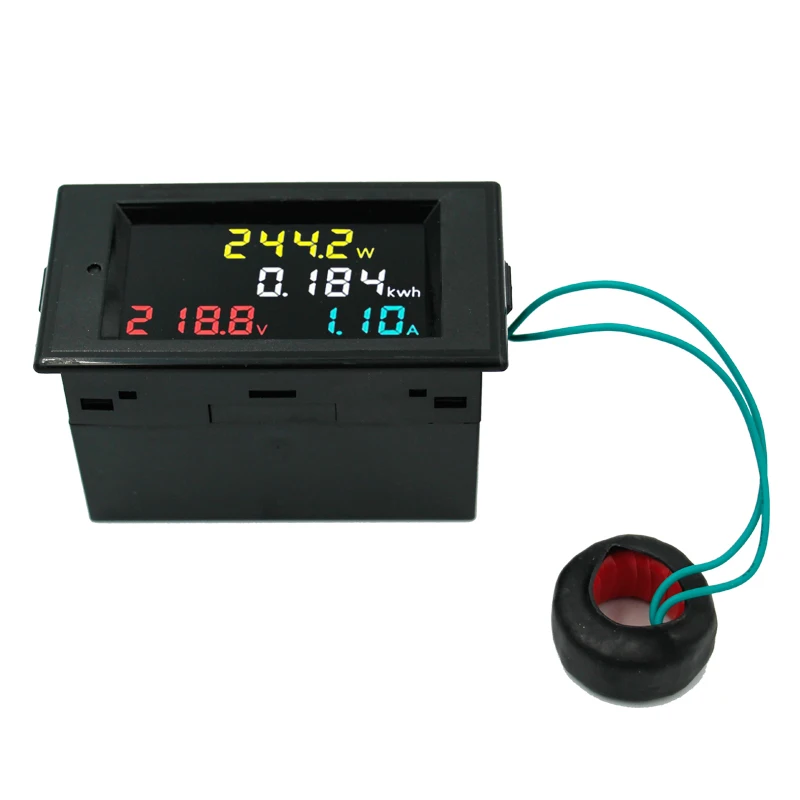 50 шт. по dhl FedEx 4 в 1 цветной экран светодиодный индикатор напряжения тока Электрический детектор энергии вольтметр переменного тока Амперметр 100A 39