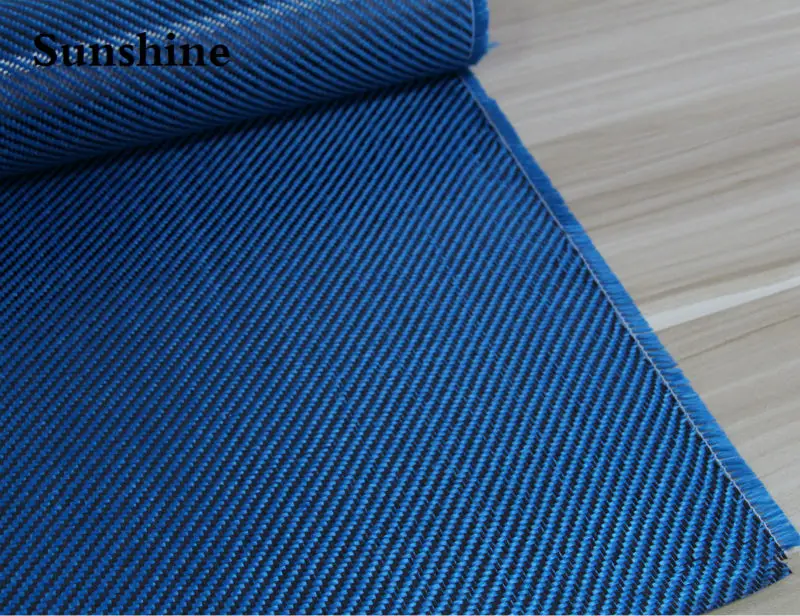 190gsm синяя саржа углеродное арамидное волокно гибридная ткань для спортивных товаров Новые материалы 3k Углеродное волокно Ткань арамидное волокно