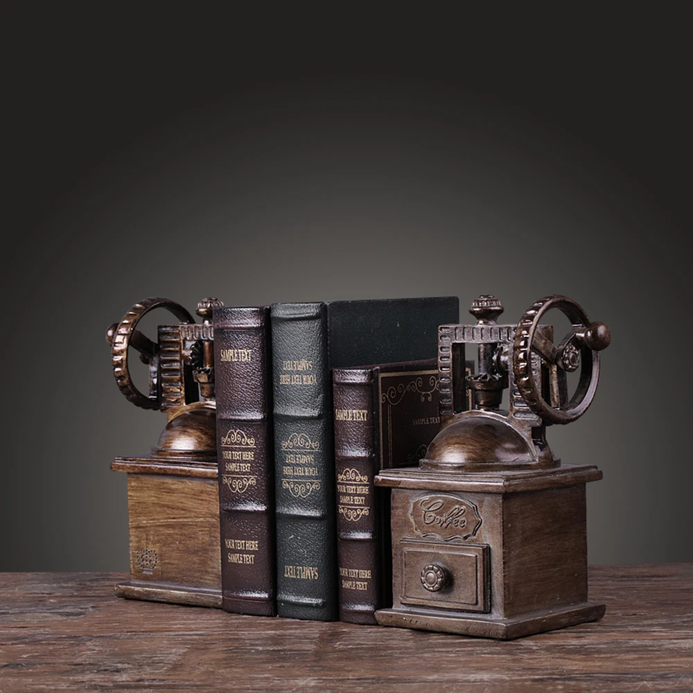 1 زوج الأمريكية الرجعية ديكور المنزل كتاب حامل كتب بواسطة خزانة دراسة الحلي الهاتف الحلي LU613130