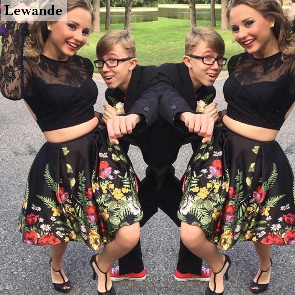 two piece floral homecoming dress