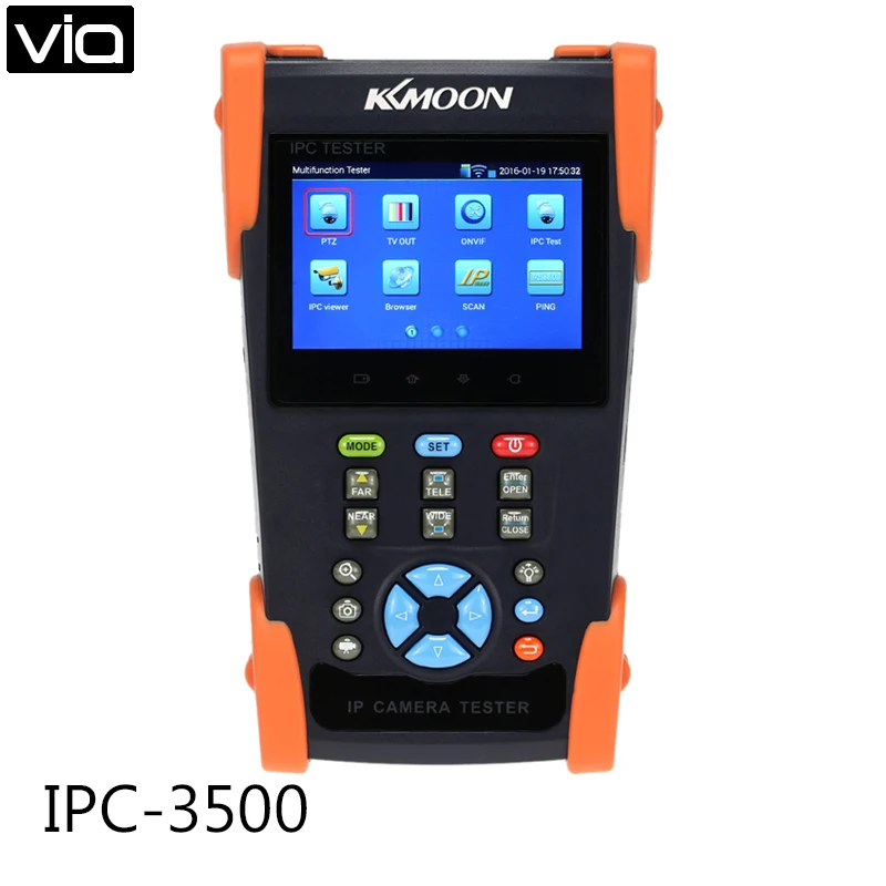 

IPC-3500 Free Shipping Professional 3.5" Onvif IP camera Tester CCTV Tester IP Analog Camera Testing PTZ control 12v