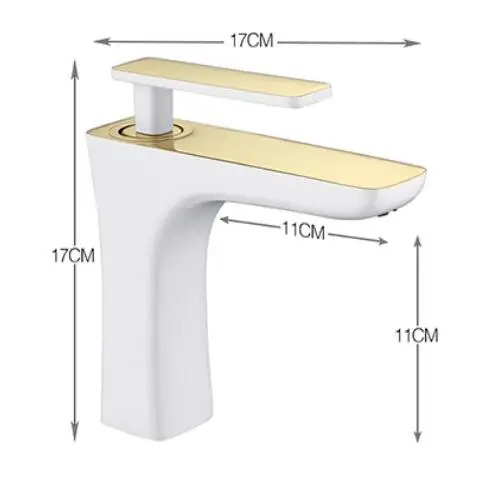 Смеситель для раковины белый и золотистый смеситель для умывальника латунный кран Смесители для ванной комнаты Смеситель для горячей холодной воды Современный Смеситель кран torneira