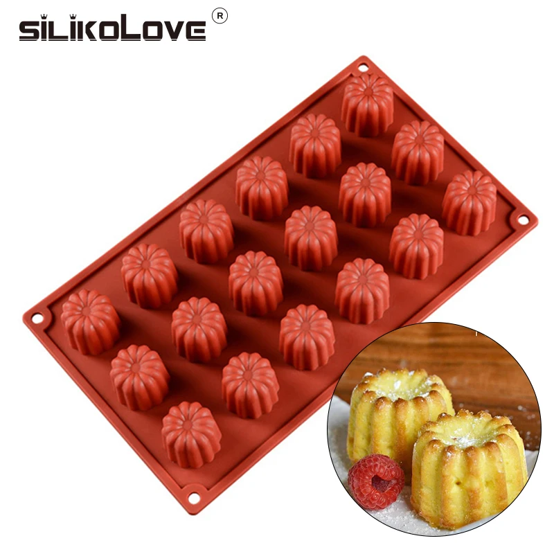 

SILIKOLOVE 18 Cavity Small FLower Muffin Shape Candy Baking Silicone Cake Chocolate Mold