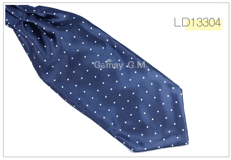 Ascot Tie Cravat Luxury Mens dots Neck Tie Self Tie for Men Wedding Neckties - Цвет: LD13304