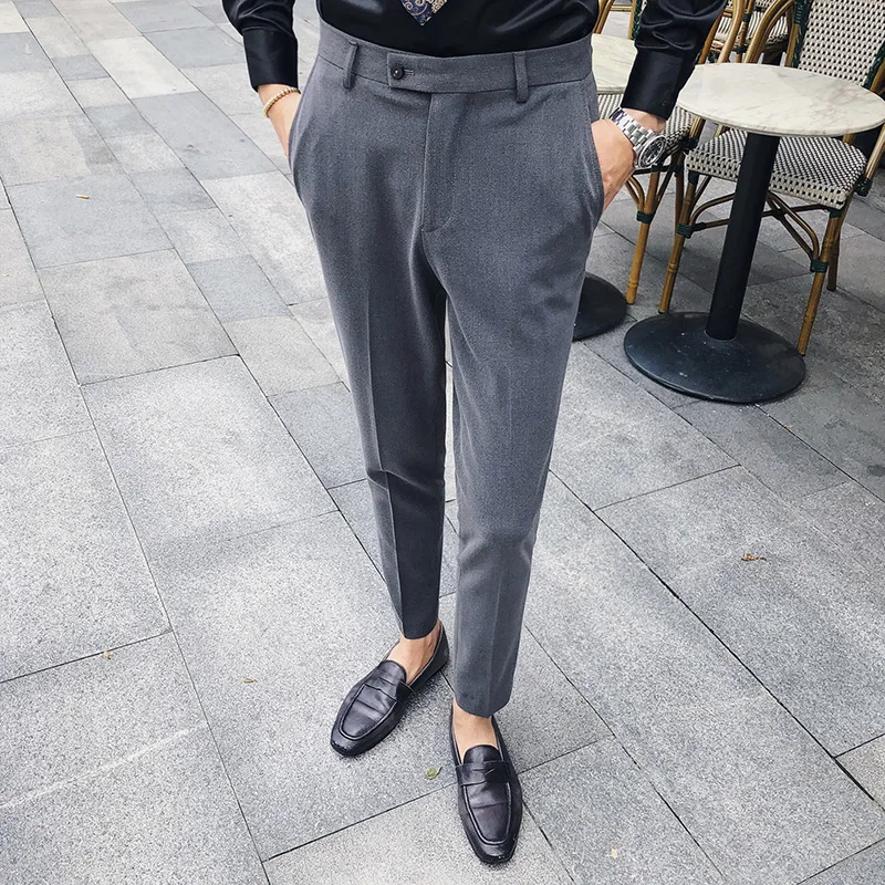 Pure color men dress pant Asia size 29 30 31 32 33 34 35 pants men 8-color selection Mens trousers