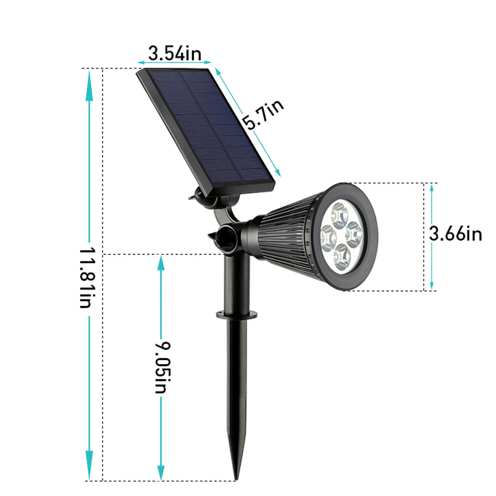 Luzes de Parede Paisagem ao ar Solar à Prova Luzes para Jardim Khlitec Pack Solar Holofotes Luz 2-em-1 Ip65 4 Ajustável Levou Livre d' Água 2 5 Parede Luz 2-em-1 IP65 4 Ajustável LEVOU
