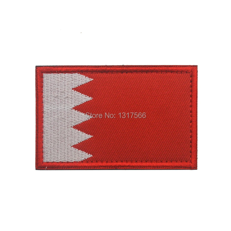 Wholesale Bahrain National Flag Embroidery Patch Embroidered Patch Military Tactical Armband