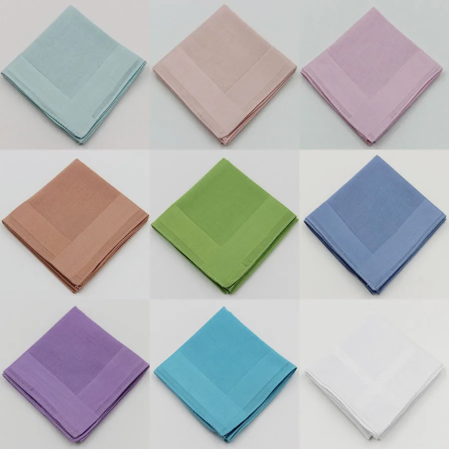 3Pieceslot100CottonHandkerchiefsClassicSolidColorHandkerchief