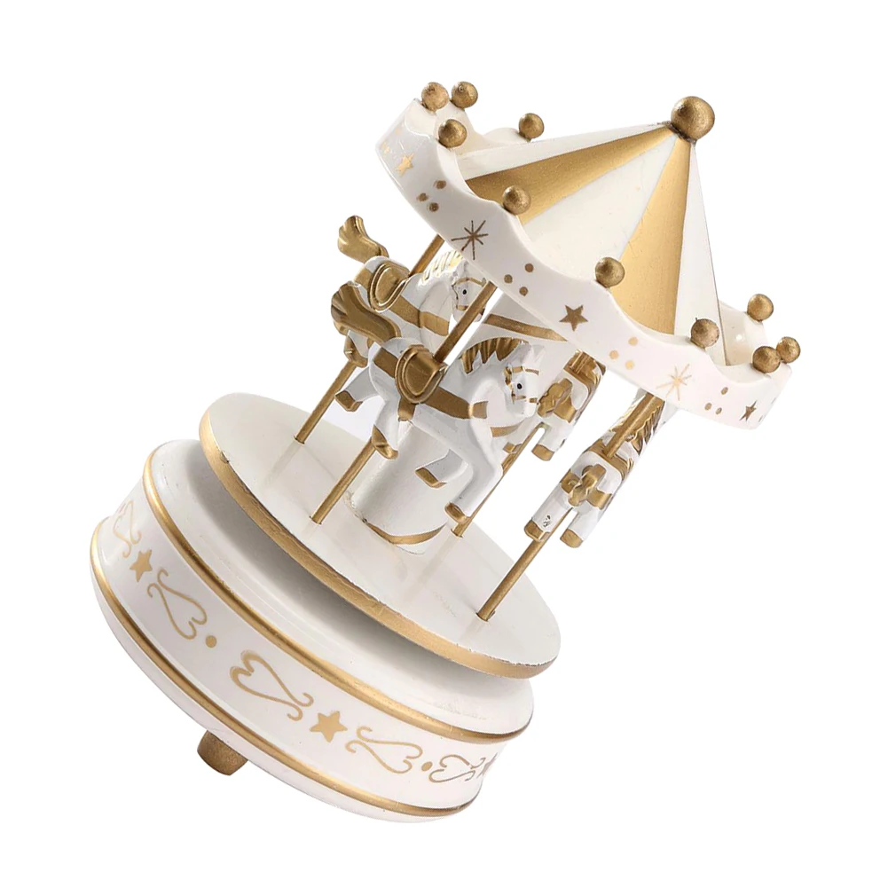 Venta caliente viento de caballo de madera de Rotonda carrusel Musical caja de chico de cumpleaños regalo de Navidad Color: oro Venta caliente viento de caballo de madera de Rotonda carrusel Musical caja de chico de cumpleaños regalo de Navidad Color: oro