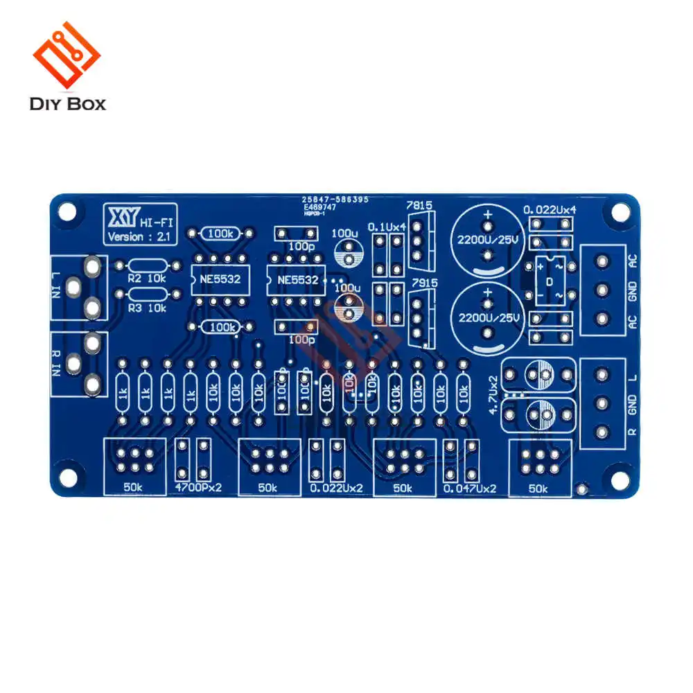 

NE5532 Sound Volume Control Module Audio Power Amplifier PCB Board Voice Control Power Supply Board Potentiometer 50K DIY Kit