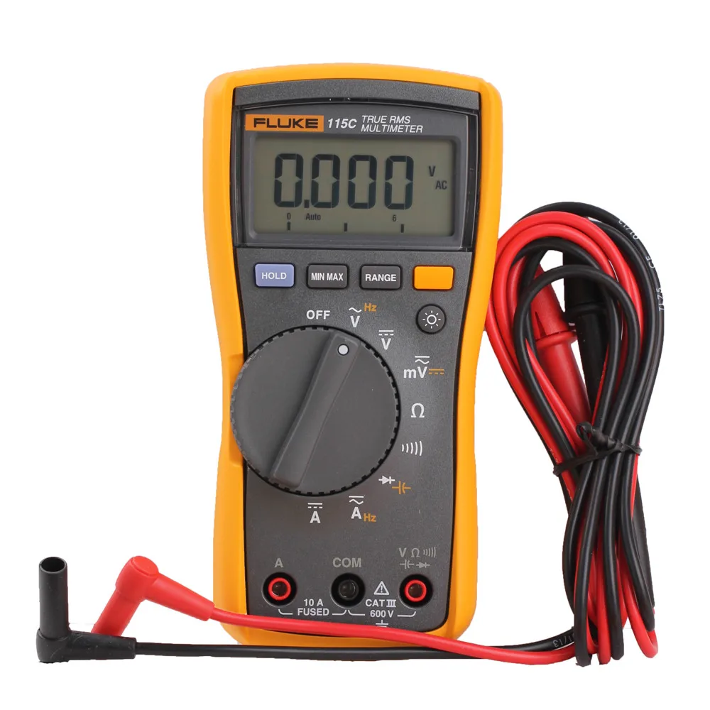 

Fluke 115C Compact true valid value backlight digital multimeter Min/max/average measurement function record signal fluctuati