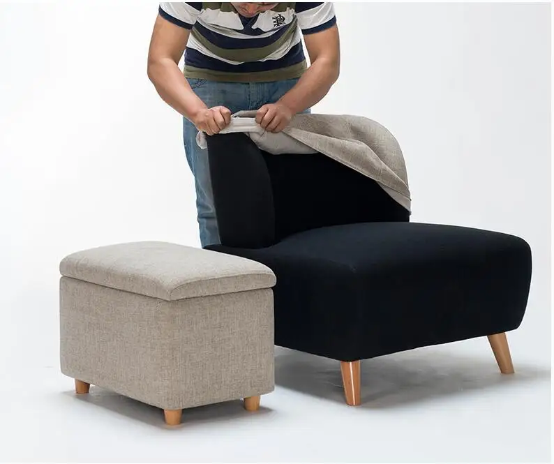 Mid-Century современный стул для гостиной с подставкой для ног/Пуфик для хранения для спальни, кресло для отдыха с мягкой круглой спинкой, диван