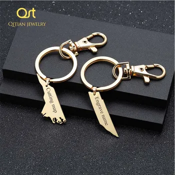 

Customized Engraved Keychain Map Brelok Trinket For Car Logo Name Personalized Gift Anti-lost Keyring