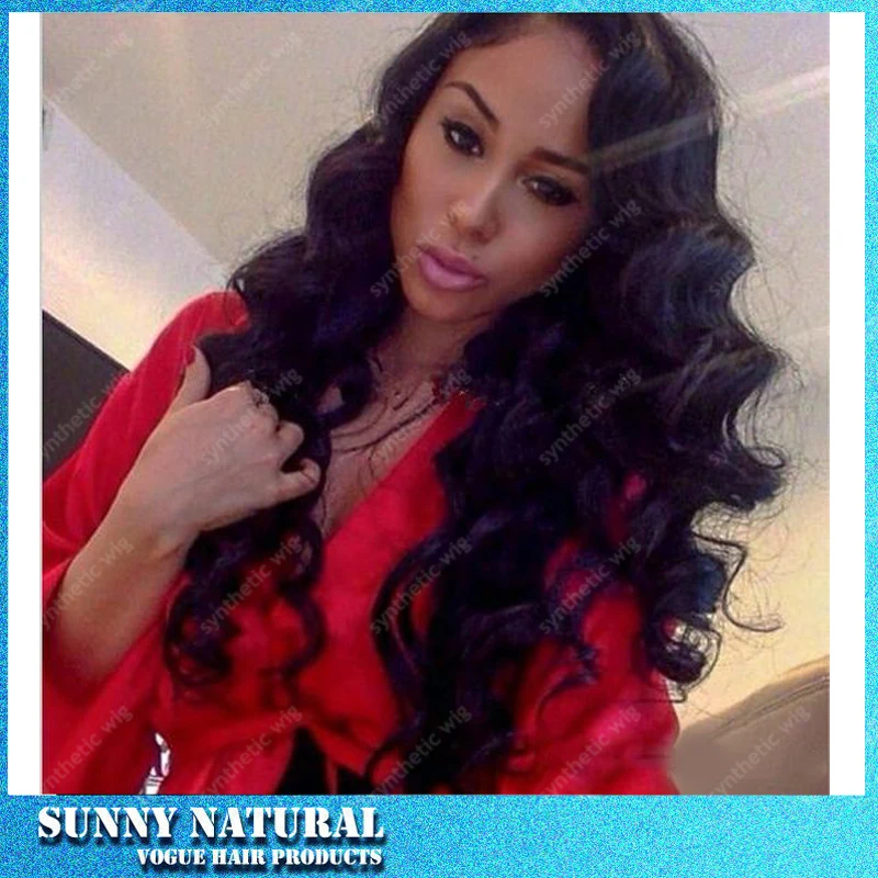 

Free Shipping Loose Curly Glueless Synthetic Lace Front Wigs Kinky Curly Wigs Black Synthetic Lace Front Wigs With Baby Hair