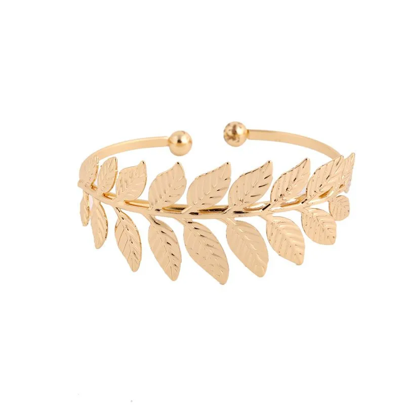 Oly2u New Fashion Open Leaf Bracelet Bangles for Women Wedding Jewelry Gift-G062