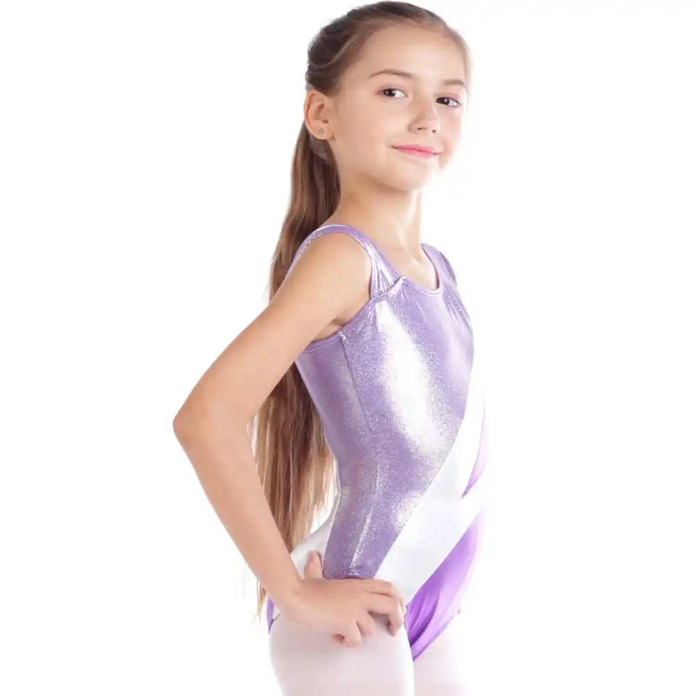 2019 Children Metallic Gymnastic Bodysuit Baby Kids Girls One piece ...