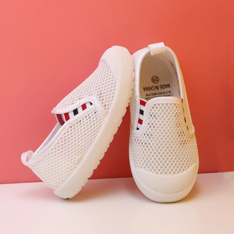 

Children's White Shoes Boys Girls Kindergarten Indoor Dance Shoes Toddler Kids White Mesh Comfortable Cloth Shoes Size 21-30