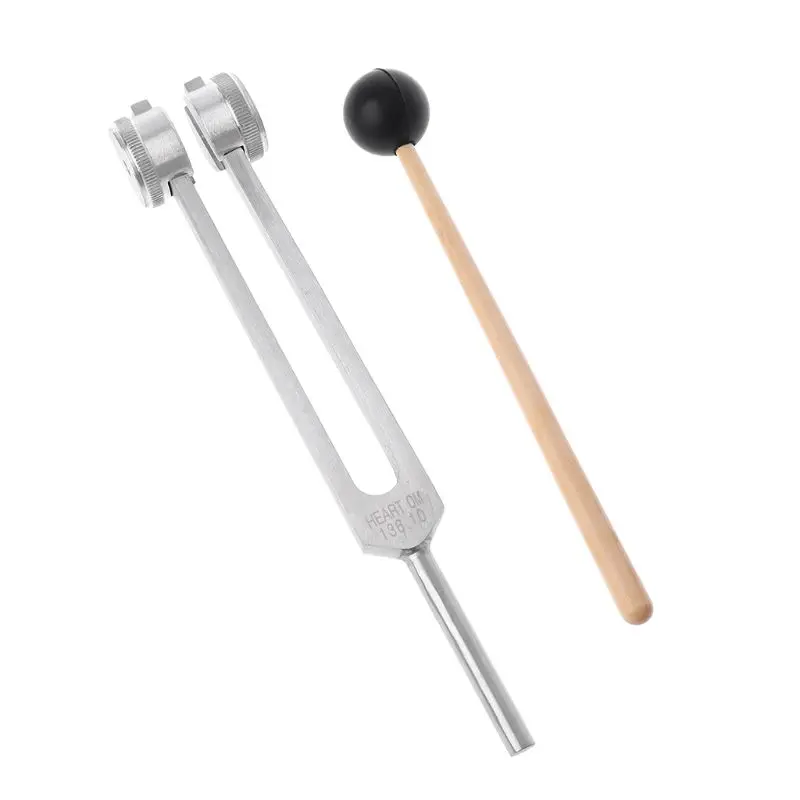 OM 136.1Hz Aluminium Alloy Tuning Fork Chakra Hammer Ball Diagnostic Healing Tool for Eliminating Stress Nervous System Testing