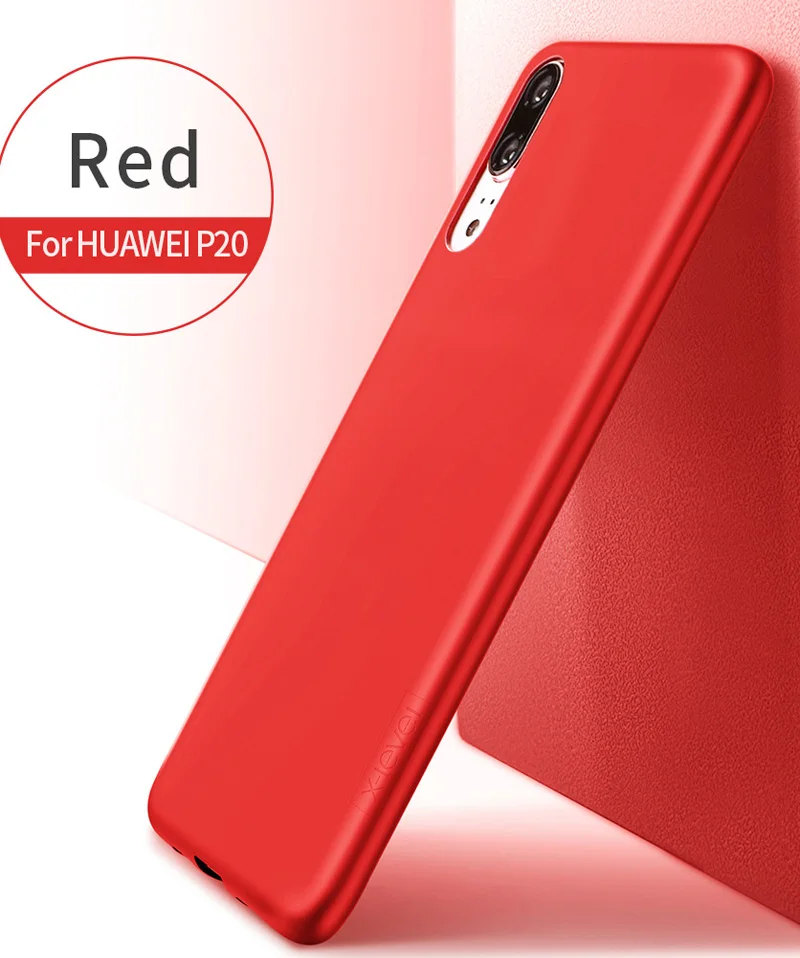 Red for P20 X-Level Guardian Мягкий силиконовый чехол для huawei P20 Pro Lite X Level ультра тонкий матовый ТПУ защитный Nova 3e - Цвет: Red for P20