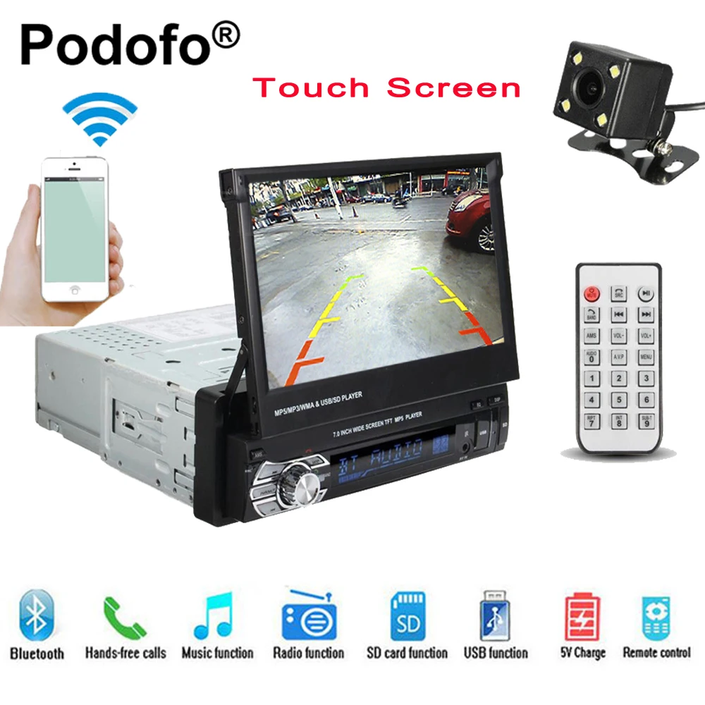 Podofo font b Car b font Radio Autoradio font b GPS b font Bluetooth font b