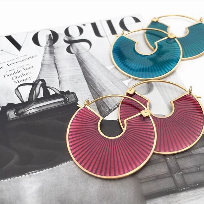 LUNA CHIAO бутик ювелирных аксессуаров геометрический круглый эмалированный металлический Висячие серьги для женщин