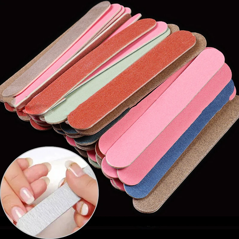 50 Pcs Available Nail Art Buffers Washable Sandpaper Nail Files Small