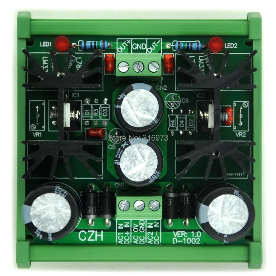 DIN Rail Mount Positive and Negative +/-5V DC Voltage Regulator Module ...