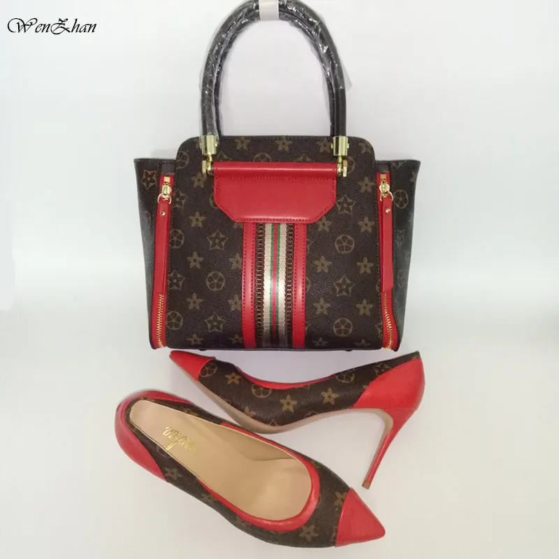 

WENZHAN Special Order Link! Shoes Sexy Pointed Office Lady Use Match Well Fashion Medium Handbag Sets Factory Direct 0711-20