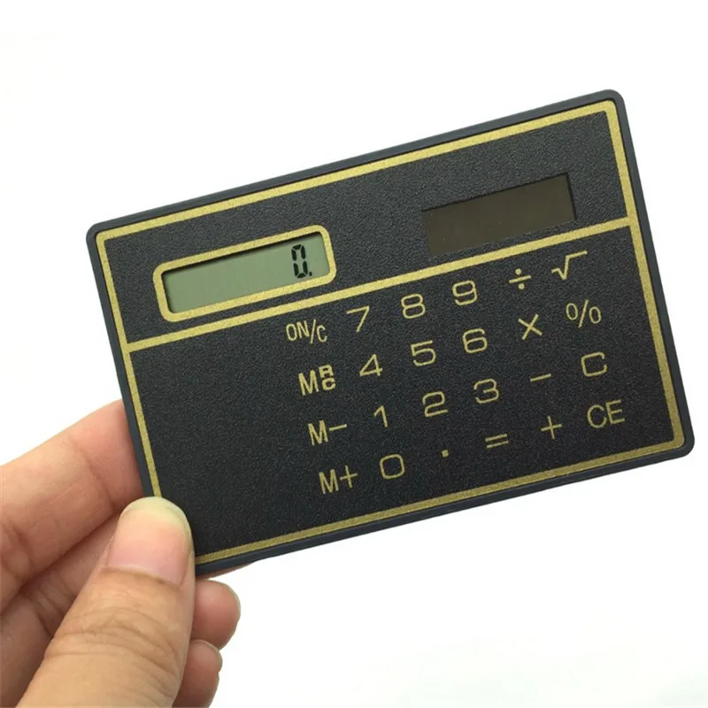 BinFul Портативный Калькулятор Мини Ручной ультра-тонкий карточный канцелярский калькулятор Солнечная энергия маленький тонкий карманный калькулятор для путешествий