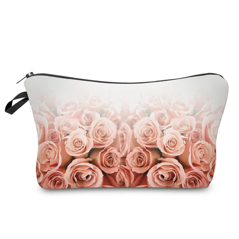 

Flowers 3D Printing Cosmetic Bag Fashion Women Organizer Toiletry Bag with Zipper Mujer Neceser Maquillaje BB146
