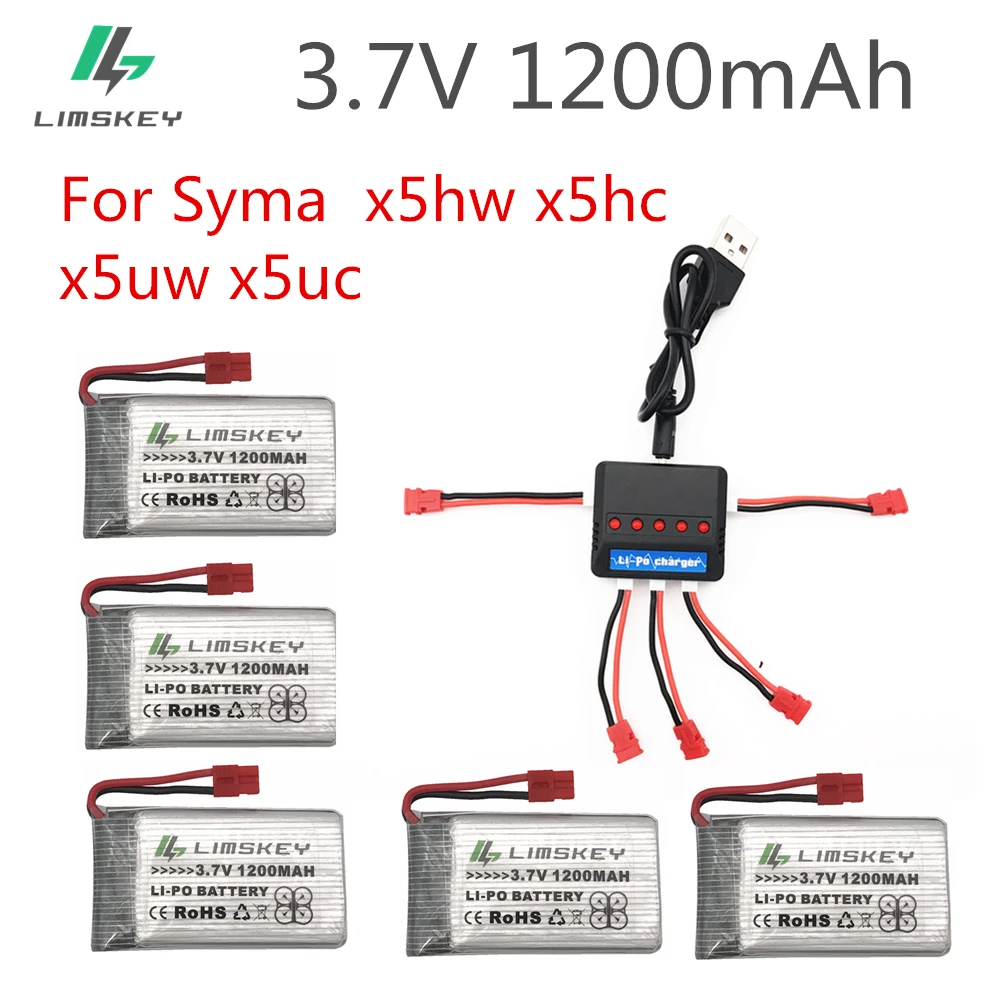 Литий полимерный аккумулятор 3 7 в 1200 мАч для Syma X5uw x5uc x5hw x5hc RC Quadcopter улучшенная