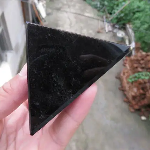 Новое поступление! 85 ~ 110 г натуральный черный обсидиановый кристалл Tetrahedron