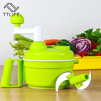 

TTLIFE Multi-function Household Meat Grinder Vegetable Chopper Quick Shredder Cutter Egg Blender Kitchen Manual Food Processor