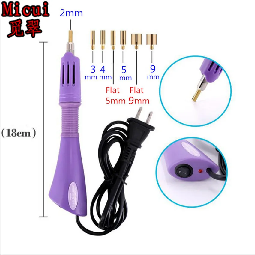 

MiCui 1pcs Fast Heated! Hot fix Applicator Iron-on Wand Tool Wand Gun Garment Rhinestones Iron On Crystal Stones Garment DIY