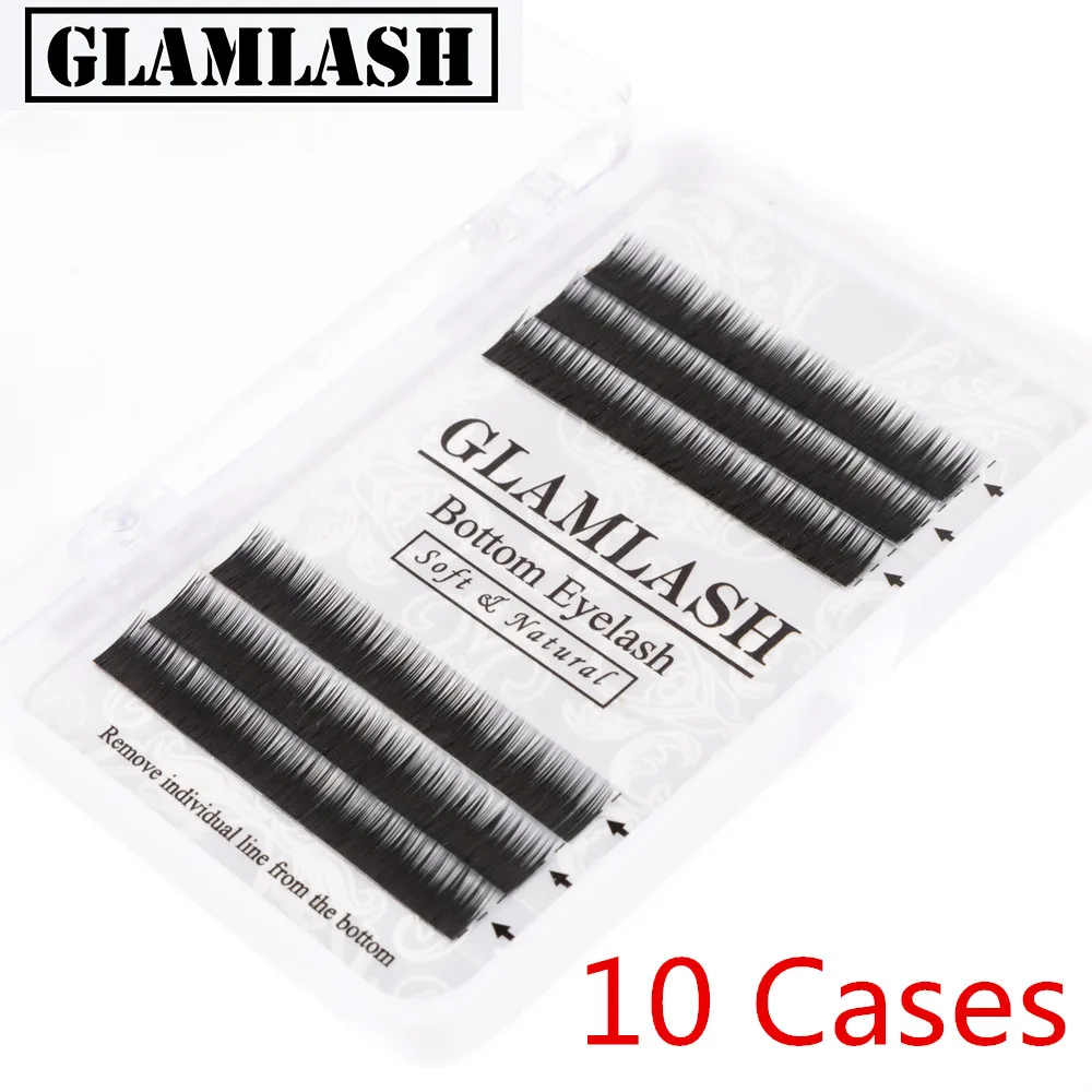 

GLAMLASH 10 Cases 5mm 6mm 7mm 0.1 J Crul Bottom Lashes Matte Black Color Eyebrow Eyelash Extension Makeup