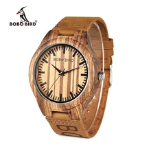 BOBO BIRD WO30 классические деревянные часы Зебра кварцевые часы с фирменным дизайном кожаные ремешки relojes mujer marca de lujo