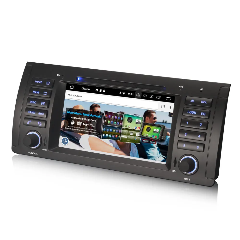 Excellent 7" Android 8.0 Oreo OS Car DVD Multimedia GPS Radio for BMW E39 M5 1999-2003 & BMW 5 Series E39 1995-2003 & BMW X5 E53 2000-2007 4