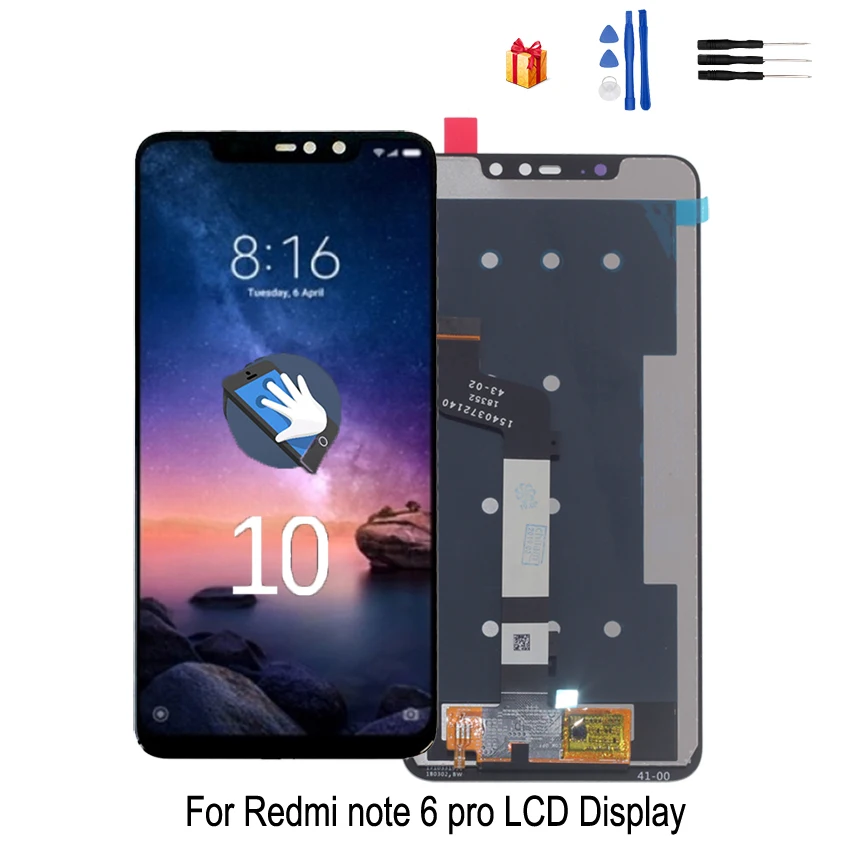 

Original Display For Xiaomi Redmi Note 6 Pro LCD Touch Screen Digitizer For Redmi Note 6 Pro Screen LCD Display Repair Free Tool