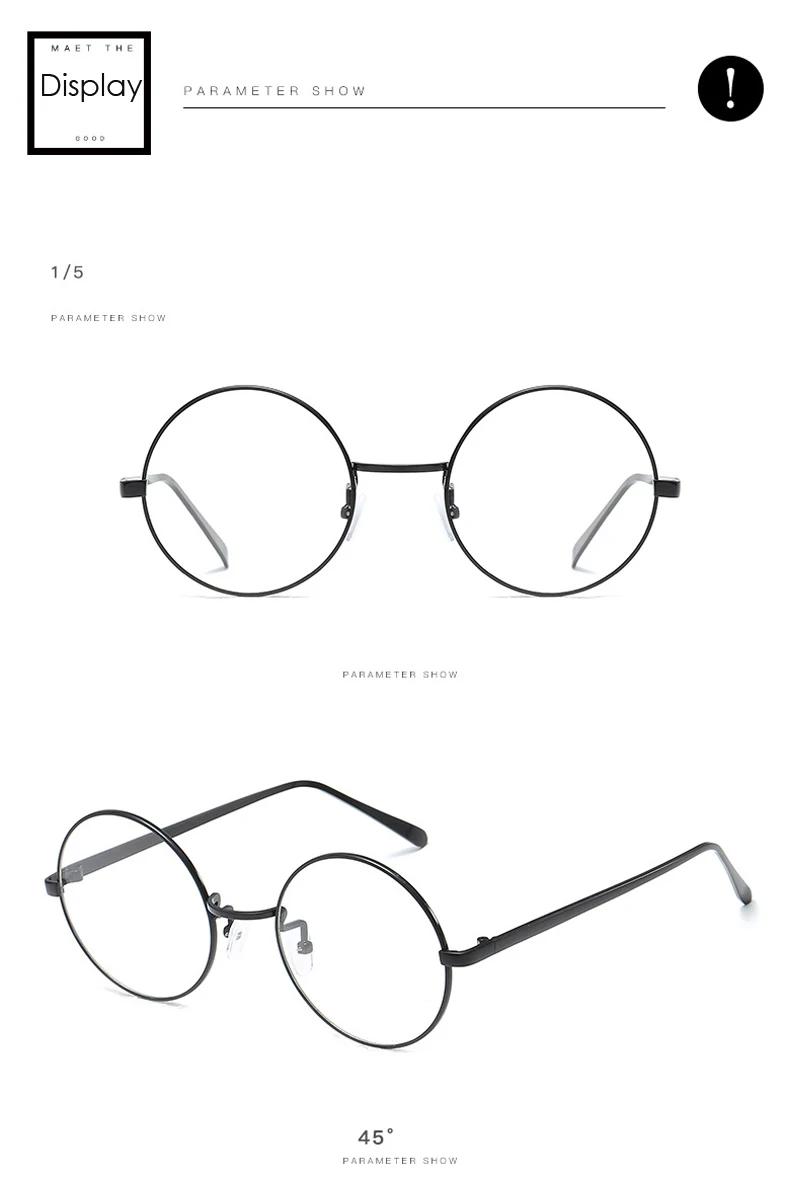 Iboode унисекс Ретро дизайнерские металлические очки с нулевой диоптрией высококлассные круглые очки оправа оптическая простая близорукость оправа зеркальные очки