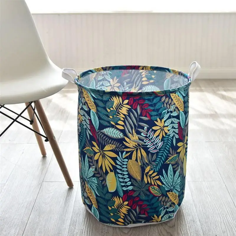 1 قطعة سلة التخزين القطن و الكتان طوي جمع سلة الغسيل تعوق أشتات منظم للحمام المنزل المطبخ