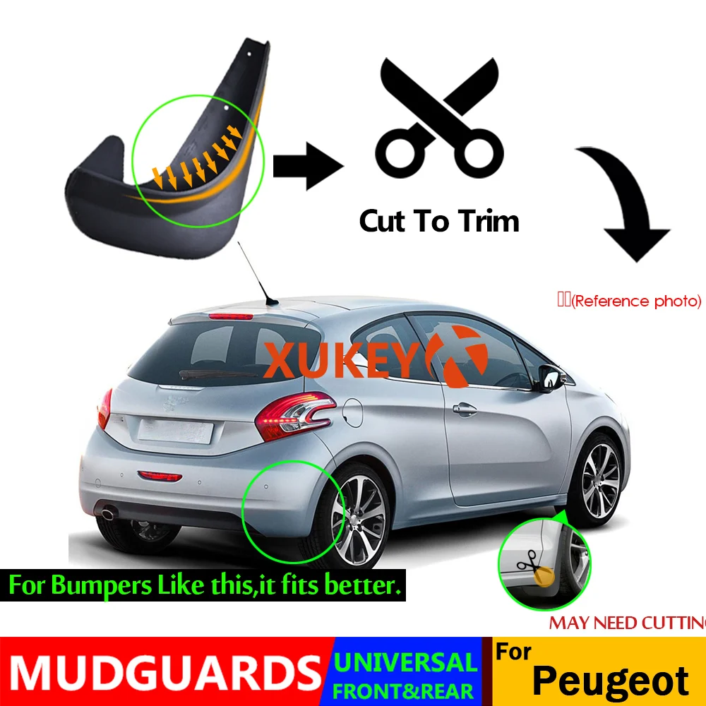 4 шт. Универсальные Брызговики Передние Задние для peugeot 107 108 207 208 407 Partner SD SW CC 206