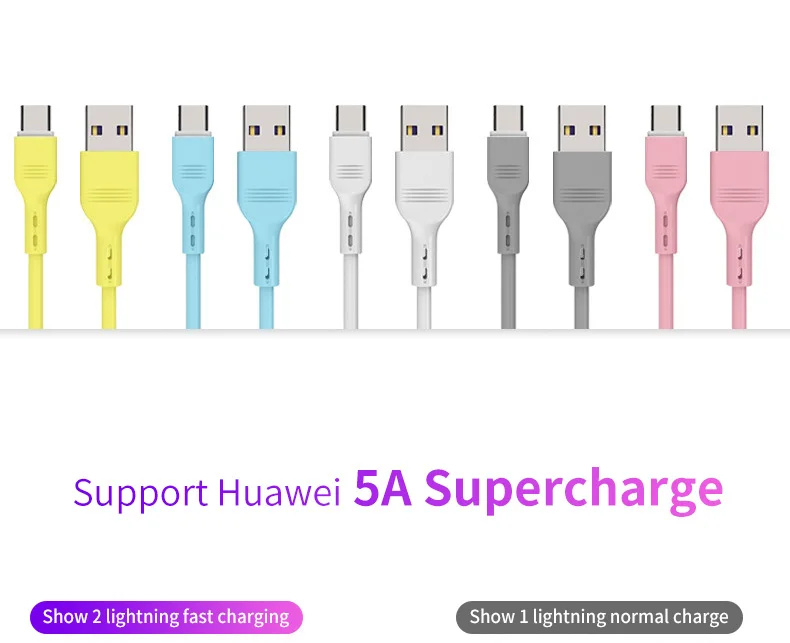 USB C кабель 5A Supercharge usb type C кабель для huawei P20 Lite Быстрая зарядка быстрое зарядное устройство кабель для samsung S9 8 Note 9 шнур